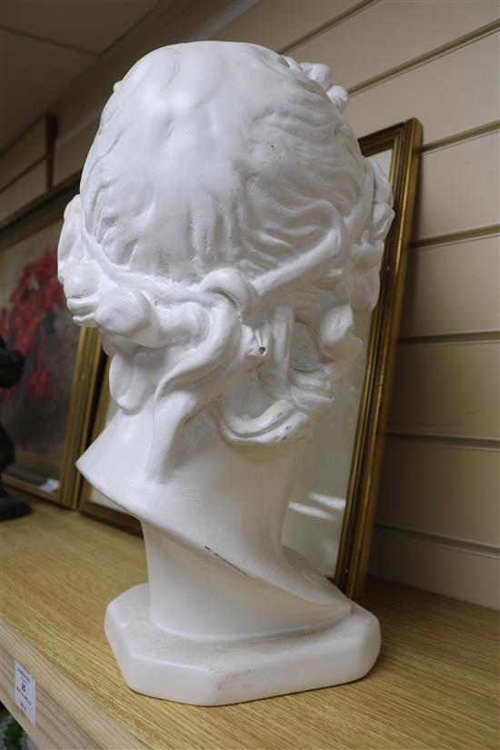 A plaster bust of Apollo